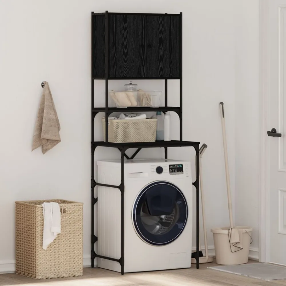vidaXL Armario para lavadora 68 x 48,5 x 194 cm Roble negro
