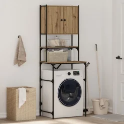 vidaXL Accesorios Para Electrodomésticos-Armario para lavadora Roble artesanal 68 x 48,5 x 194 cm