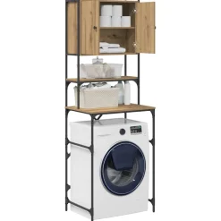 vidaXL Accesorios Para Electrodomésticos-Armario para lavadora Roble artesanal 68 x 48,5 x 194 cm