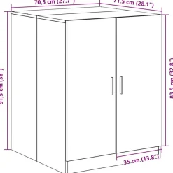 vidaXL Accesorios Para Electrodomésticos-Armario para lavadora 70,5 x 71,5 x 91,5 cm