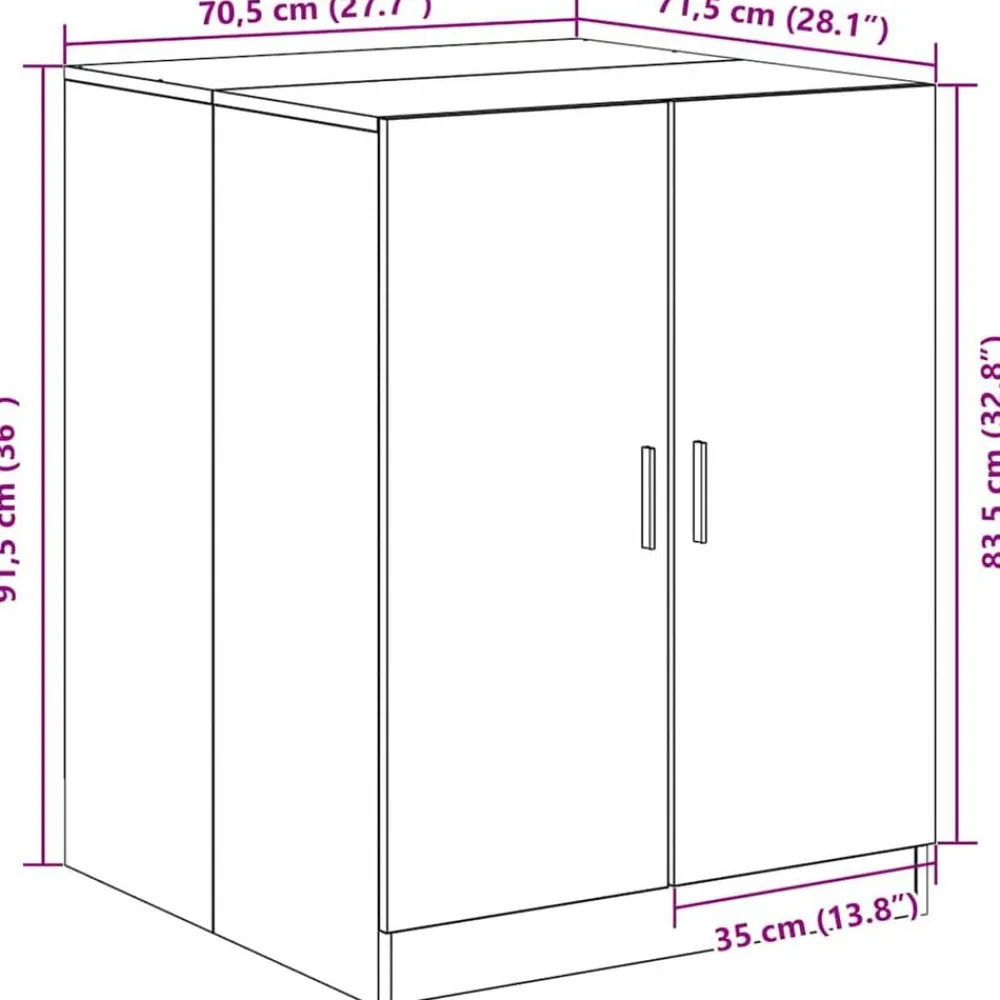 vidaXL Accesorios Para Electrodomésticos-Armario para lavadora 70,5 x 71,5 x 91,5 cm