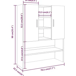 vidaXL Accesorios Para Electrodomésticos-Armario para lavadora color 70,5x25,5x90 cm