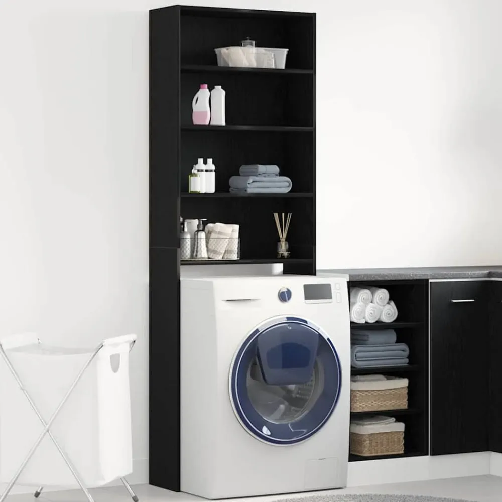 vidaXL Armario para lavadora 64 x 24 x 190 cm Roble negro Hot