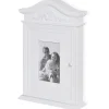 vidaXL Armario para llaves con marco de fotos blanco Outlet