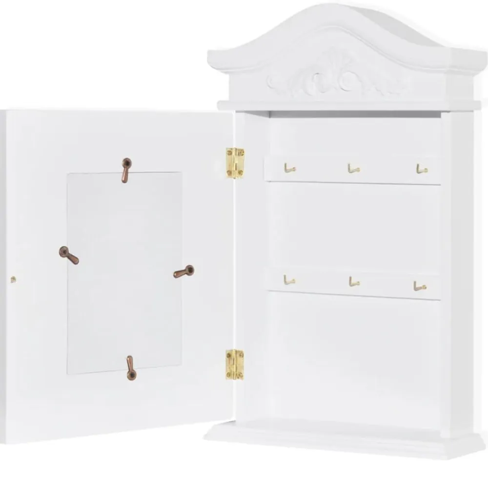 vidaXL Armario para llaves con marco de fotos blanco Outlet
