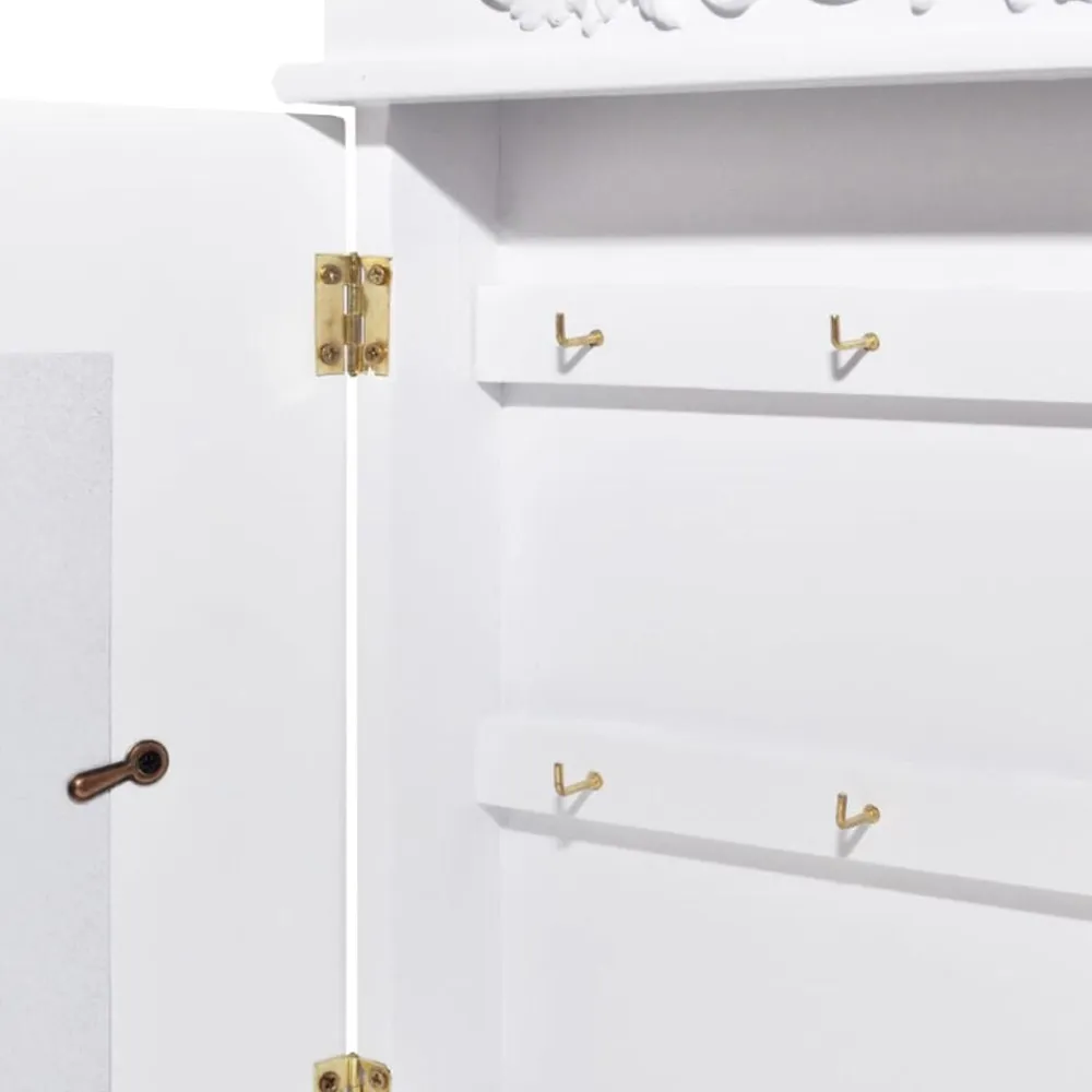 vidaXL Armario para llaves con marco de fotos blanco Outlet