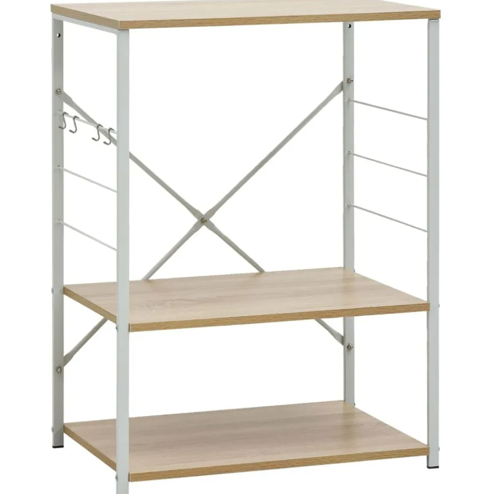 vidaXL Armario para microondas 60x39,6x79,5 cm blanco y roble