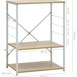 vidaXL Armario para microondas 60x39,6x79,5 cm blanco y roble