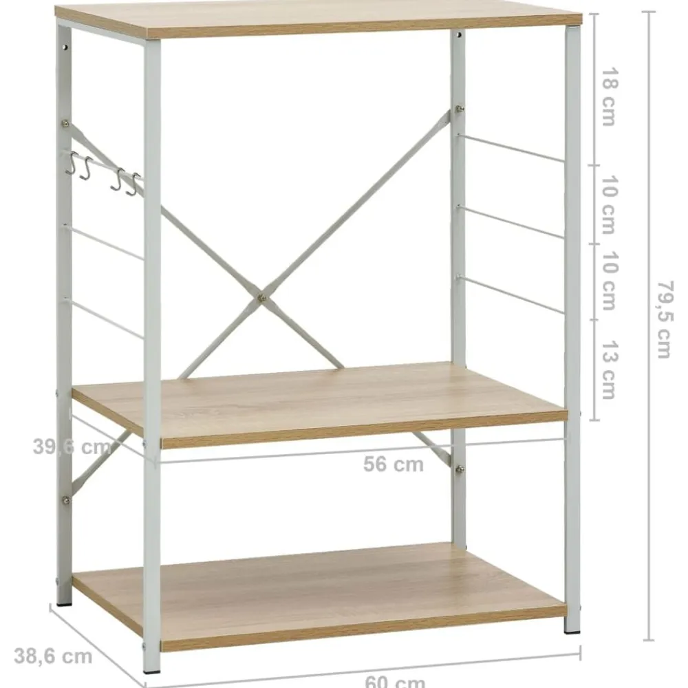 vidaXL Armario para microondas 60x39,6x79,5 cm blanco y roble