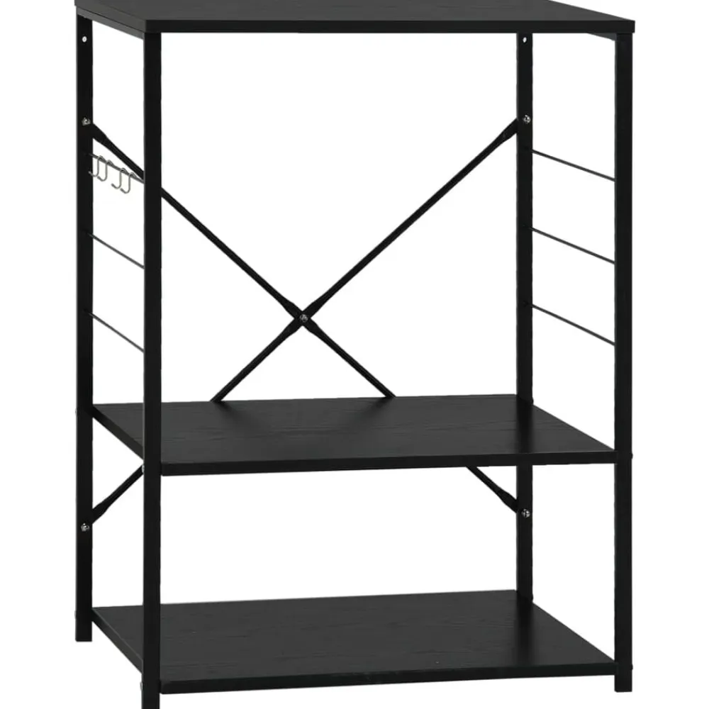 vidaXL Armario para microondas madera ingeniería 60x39,6x79,5 cm Negro Online