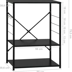 vidaXL Armario para microondas madera ingeniería 60x39,6x79,5 cm Negro Online