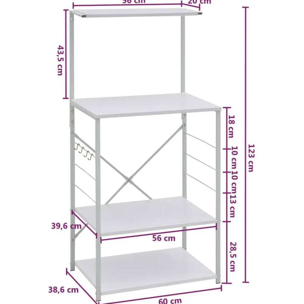 vidaXL Cocina Y Comedor-Armario para microondas madera ingeniería 60x39,6x123 cm