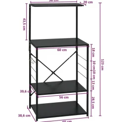 vidaXL Cocina Y Comedor-Armario para microondas madera ingeniería 60x39,6x123 cm