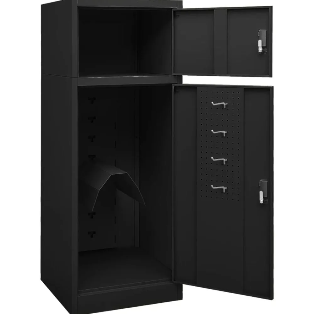 vidaXL Armario para sillas de montar acero 53x53x140 cm Negro Hot