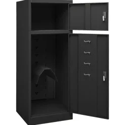 vidaXL Actividades Al Aire Libre-Armario para sillas de montar acero gris 53x53x140 cm