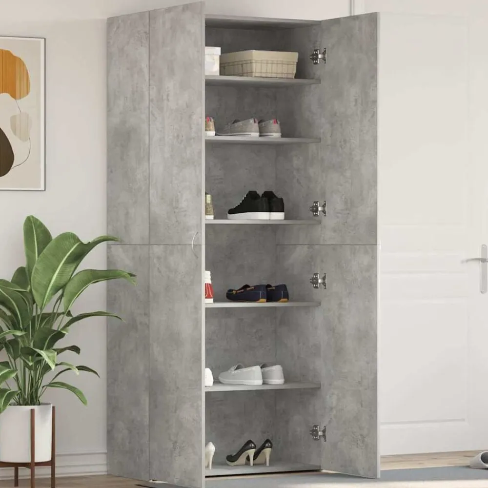 vidaXL Productos Del Hogar-Armario para Zapatos con estante Gris 80 x 35.5 x 180 cm