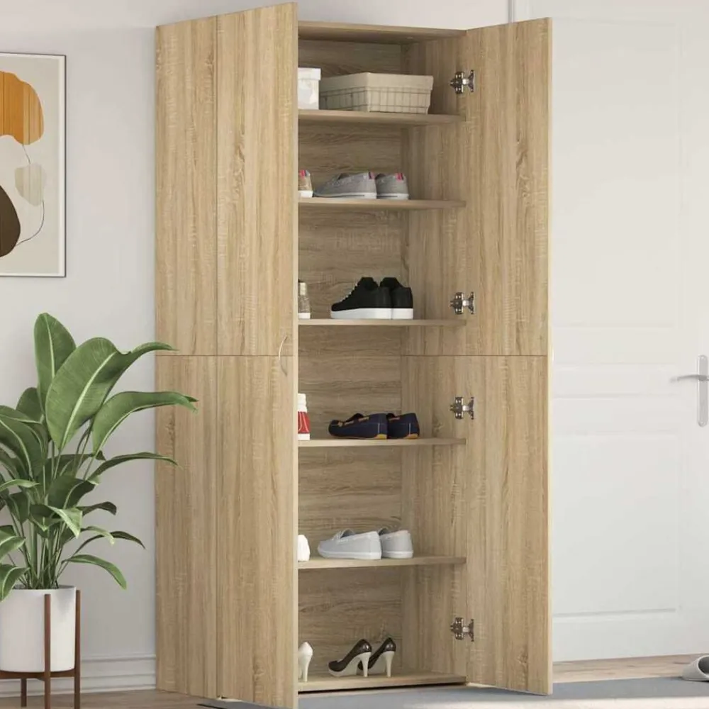 vidaXL Productos Del Hogar-Armario para Zapatos con estante Marrón 80 x 35.5 x 180 cm