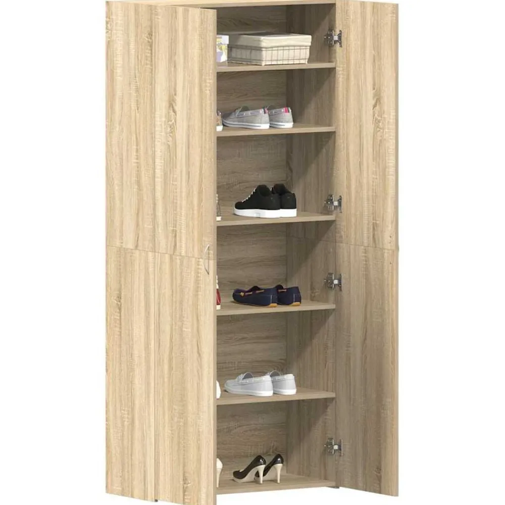 vidaXL Productos Del Hogar-Armario para Zapatos con estante Marrón 80 x 35.5 x 180 cm