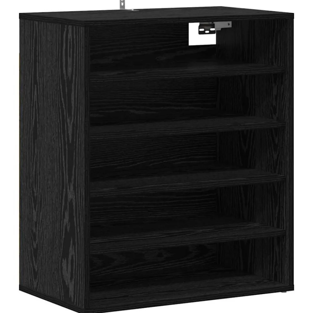 vidaXL Armario para Zapatos con estante Roble Negro 60 x 35 x 70 cm Outlet