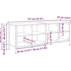 vidaXL Armario para Zapatos Roble artesanal 131 x 35 x 50 cm Roble artisan Clearance