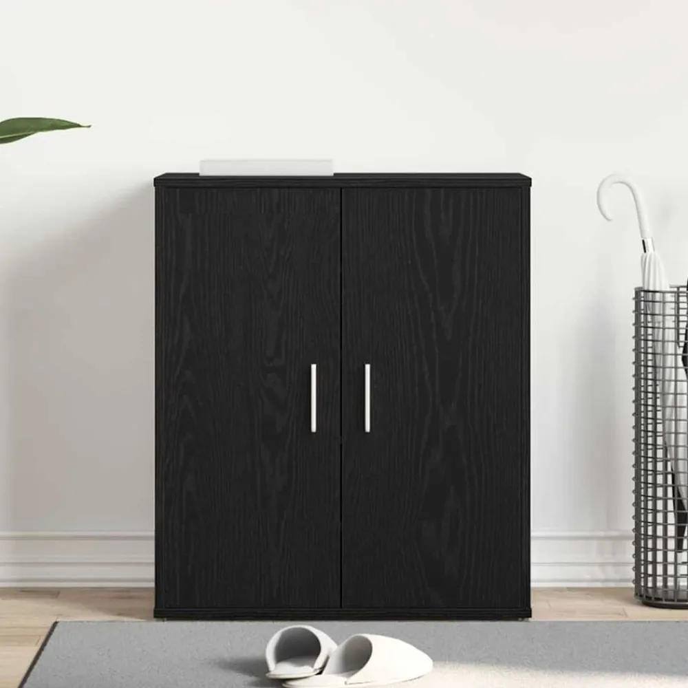 vidaXL Productos Del Hogar-Armario para Zapatos con estante Roble Negro 60 x 35 x 70 cm