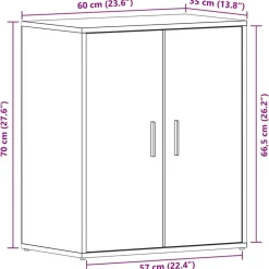 vidaXL Productos Del Hogar-Armario para Zapatos con estante Roble Negro 60 x 35 x 70 cm