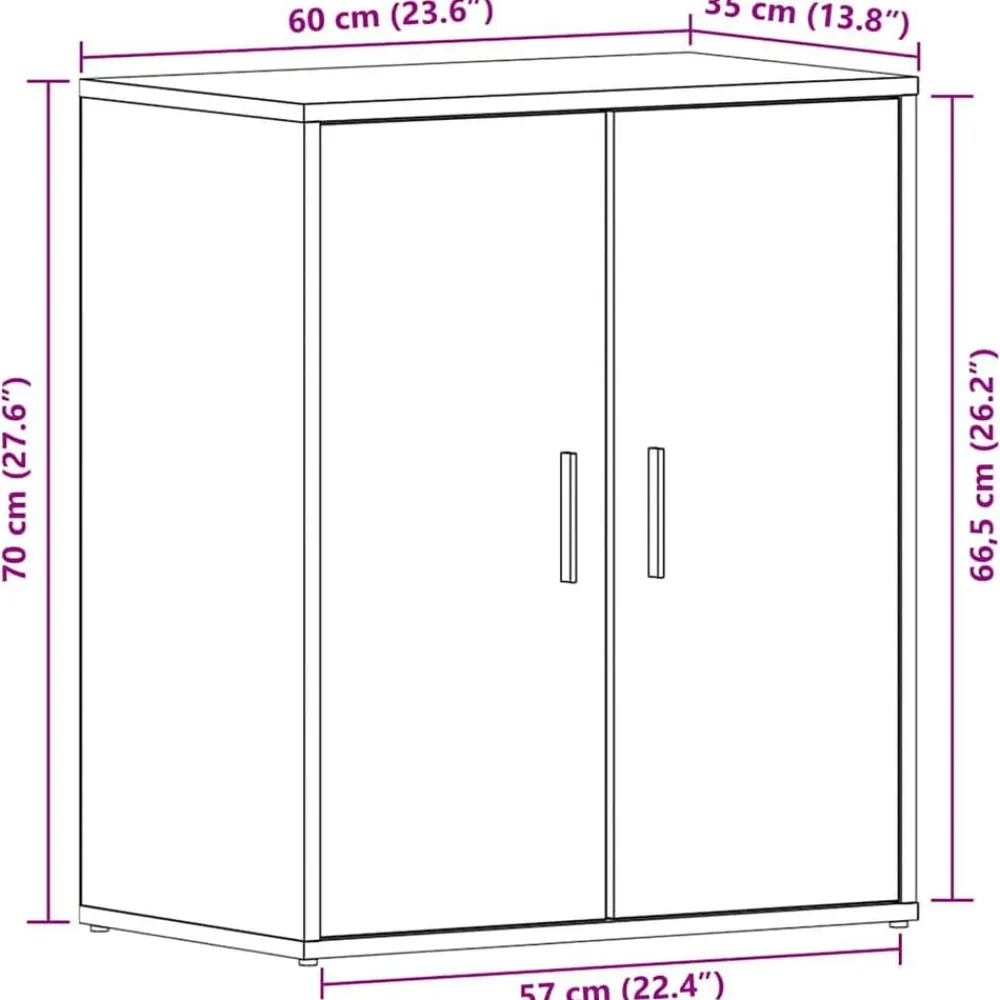 vidaXL Productos Del Hogar-Armario para Zapatos con estante Roble Negro 60 x 35 x 70 cm