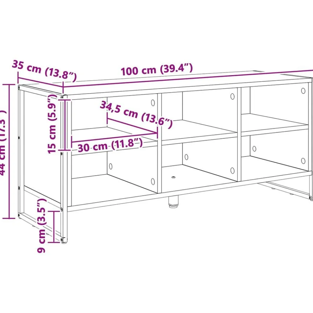 vidaXL Productos Del Hogar-Armario para Zapatos con almacenamiento Sonoma 60 x 35 x 44 cm