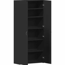 vidaXL Armario para Zapatos con estante 80 x 35.5 x 180 cm Negro Hot