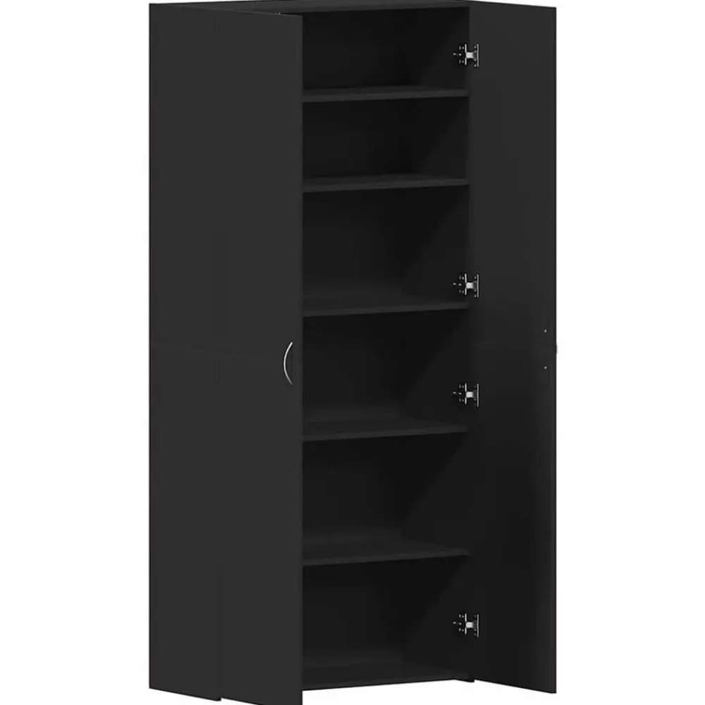 vidaXL Armario para Zapatos con estante 80 x 35.5 x 180 cm Negro Hot