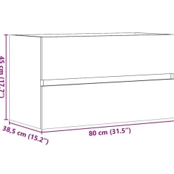 vidaXL Armario pared baño madera ingeniería artisian 80x38,5x45 cm artisian oak
