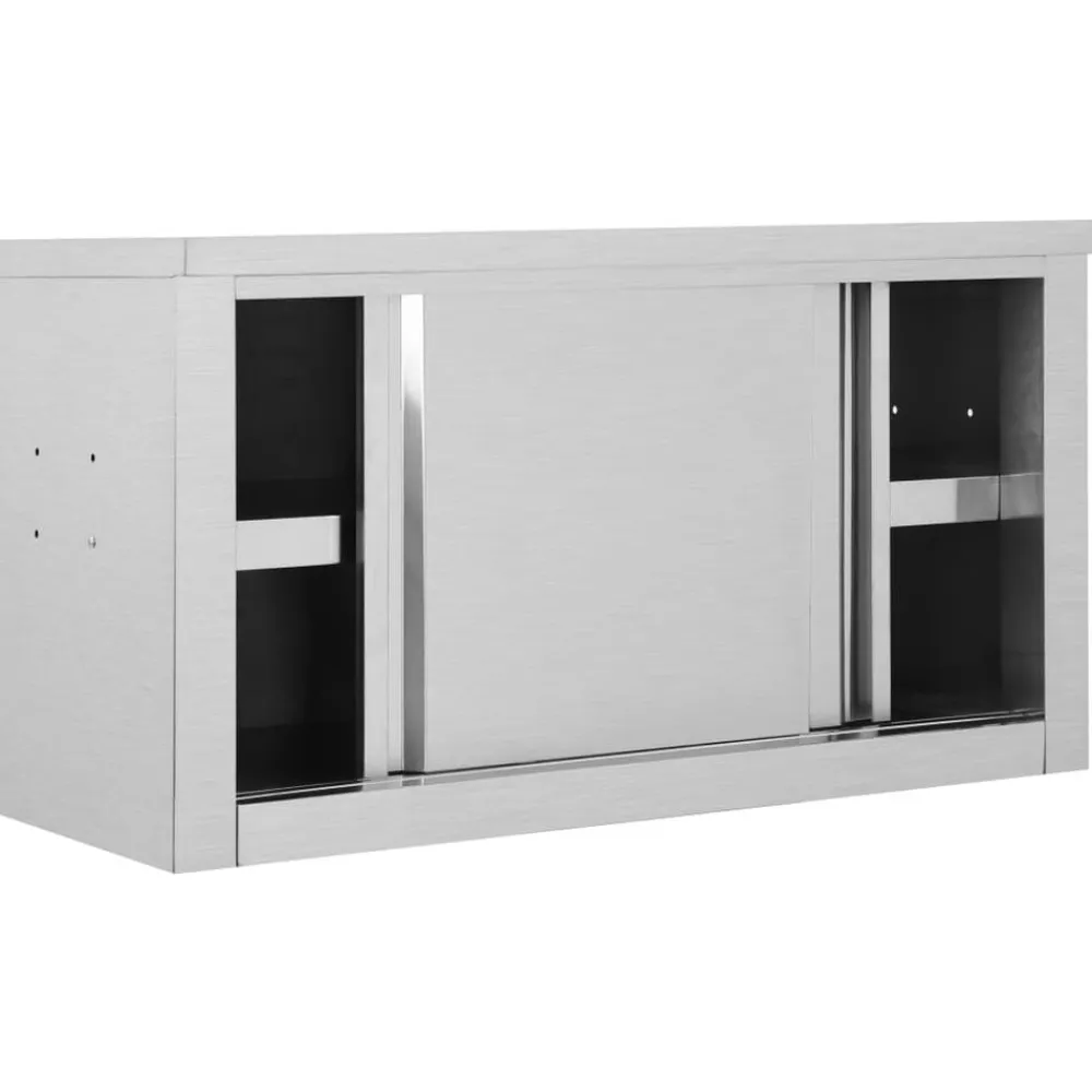 vidaXL Armario pared de cocina puertas correderas acero 90x40x50 cm Discount