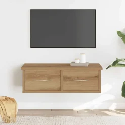 vidaXL Estanterías-Armario pared madera de ingeniería roble artesano 60x26x18,5 cm