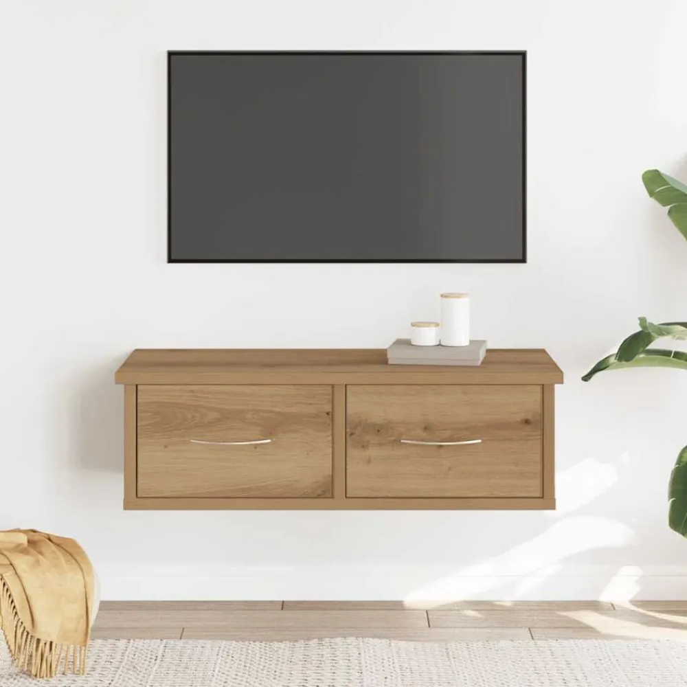 vidaXL Estanterías-Armario pared madera de ingeniería roble artesano 60x26x18,5 cm
