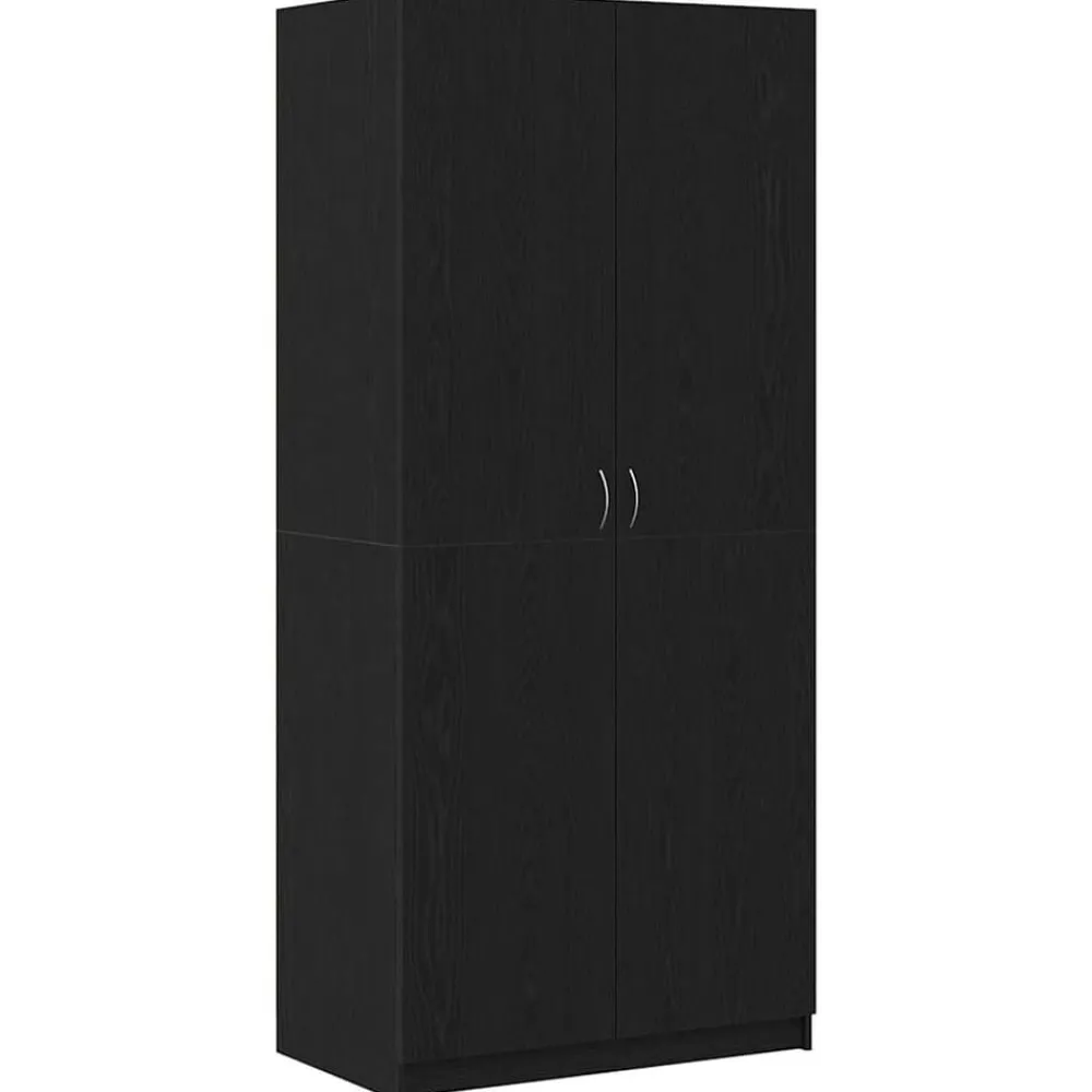 vidaXL Armario 90 x 52 x 200 cm Madera contrachapada Roble negro New
