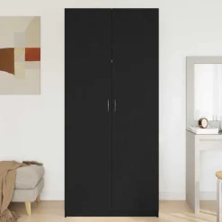 vidaXL Armario 90 x 52 x 200 cm Madera contrachapada Roble negro New