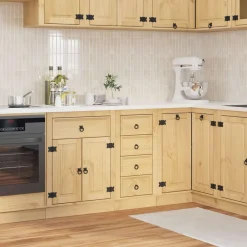 vidaXL Armarios Y Almacenamiento-Armario SKI Marrón Miel 40 x 46 x 81 cm Madera de pino macizo