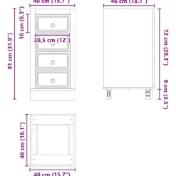 vidaXL Armarios Y Almacenamiento-Armario SKI Marrón Miel 40 x 46 x 81 cm Madera de pino macizo