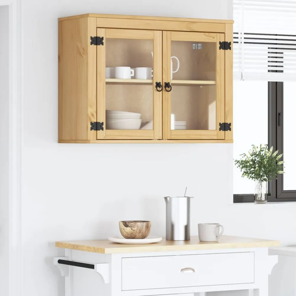 vidaXL Armarios Y Almacenamiento-Armario SKI Marrón Miel 60 x 32 x 40 cm Madera de pino macizo