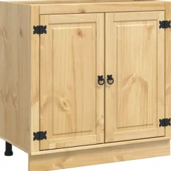 vidaXL Armarios Y Almacenamiento-Armario SKI Marrón Miel 80 x 46 x 81,5 cm Madera de pino macizo
