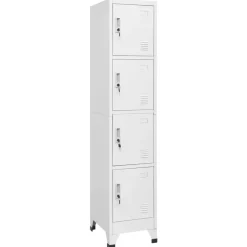vidaXL Armario taquilla con 4 compartimentos 38x45x180 cm Gris Sale