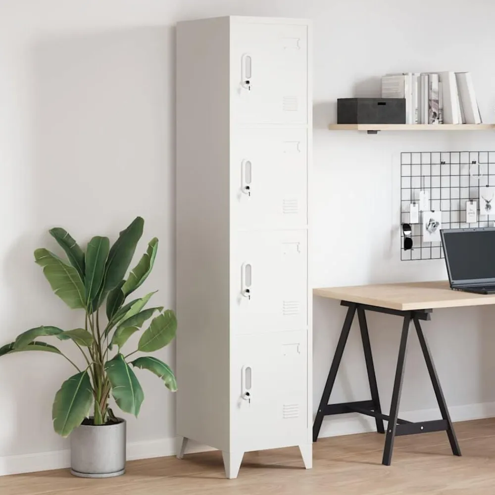 vidaXL Armario taquilla con 4 compartimentos 38x45x180 cm Gris Sale