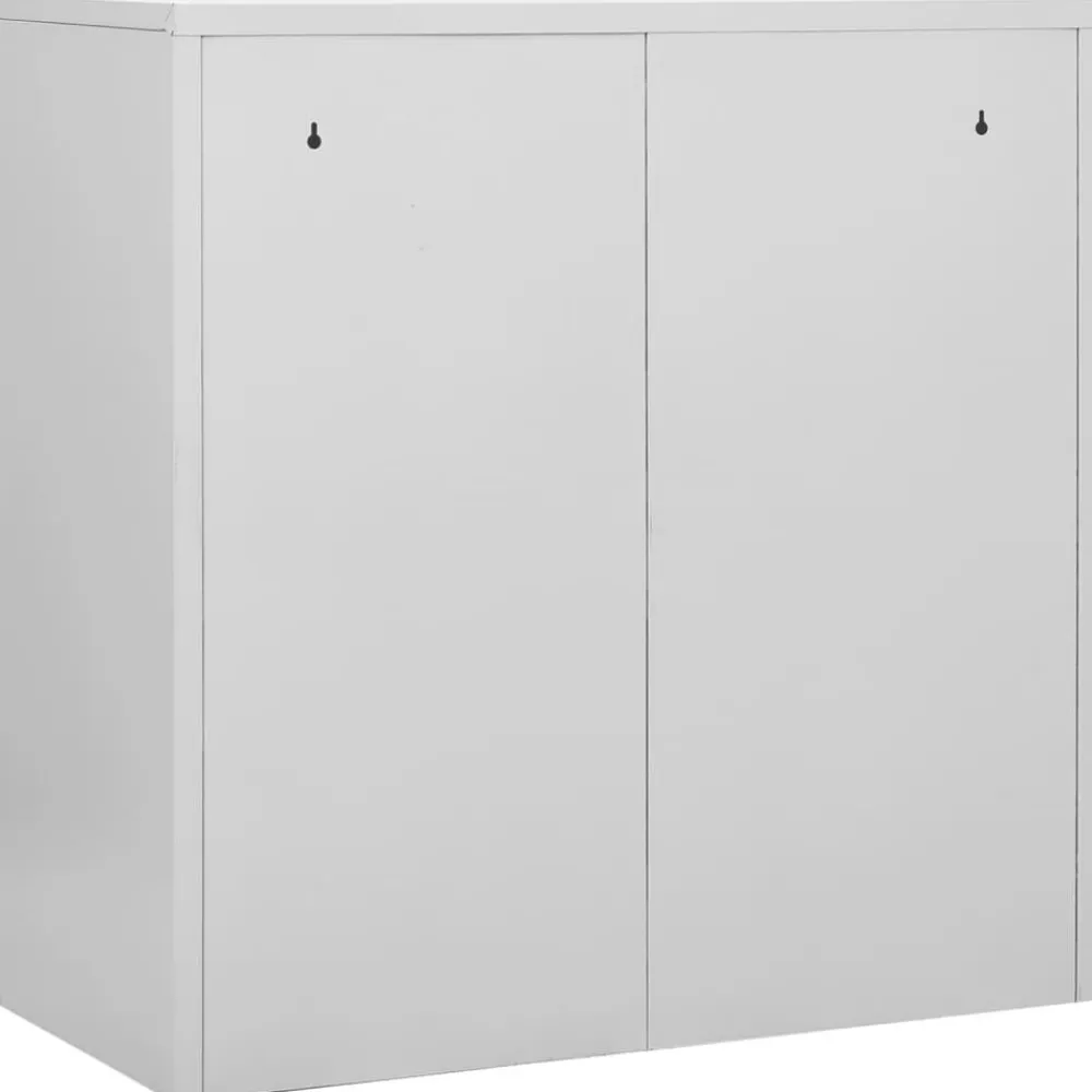 vidaXL Armario taquilla de acero 90x45x92,5 cm Gris claro y azul New