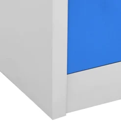 vidaXL Armario taquilla de acero 90x45x92,5 cm Gris claro y azul New