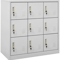 vidaXL Armario taquilla de acero 90x45x92,5 cm Gris claro Discount