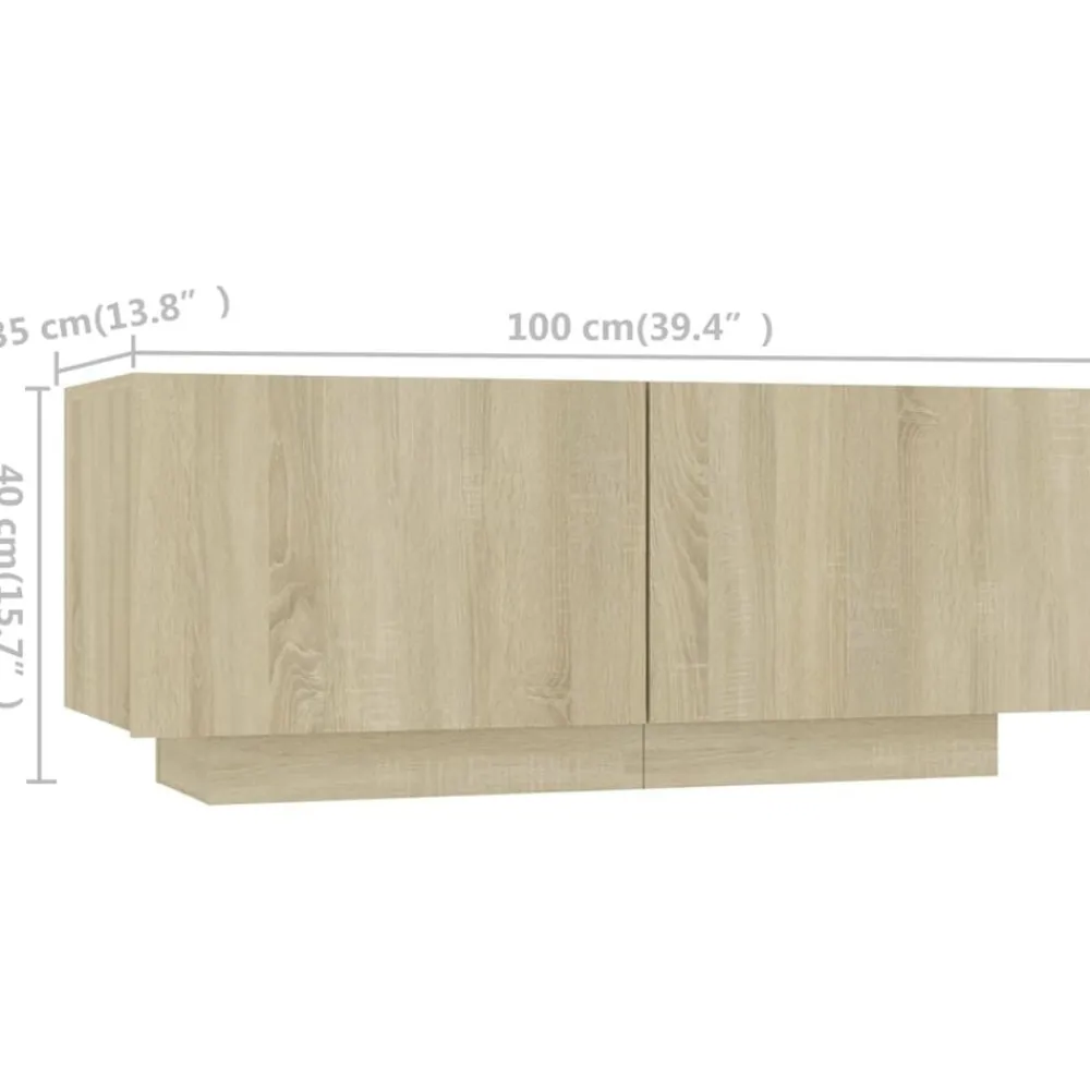 vidaXL Armario TV con luces LED color 300x35x40 cm Roble Sonoma Best