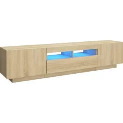 vidaXL Armario TV con luces LED color 180x35x40 cm Roble Sonoma Sale