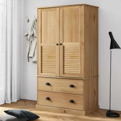 vidaXL Armarios Y Almacenamiento-Armario VIGO madera maciza de pino 90x55x170 cm