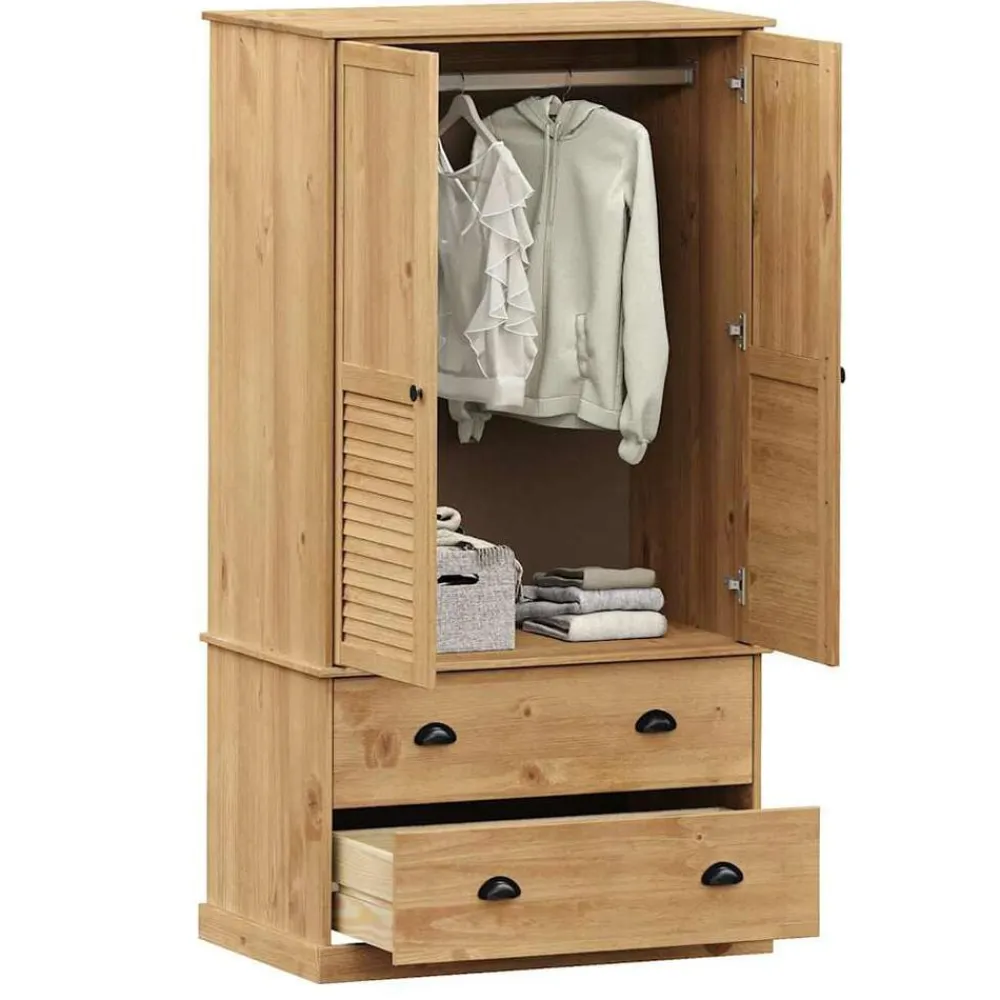 vidaXL Armarios Y Almacenamiento-Armario VIGO madera maciza de pino 90x55x170 cm