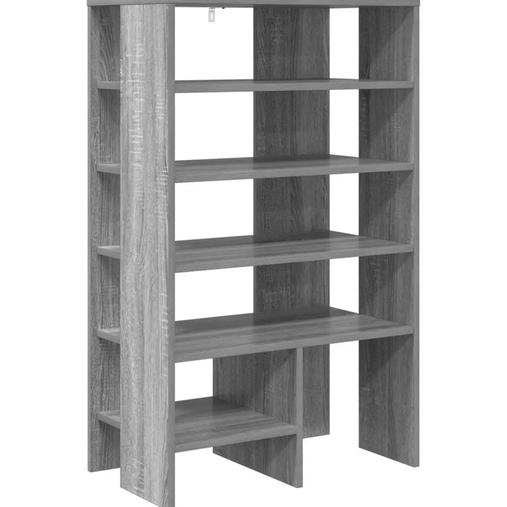 vidaXL Armario Zapatero 2 pcs Madera de ingeniería Gris sonoma Discount